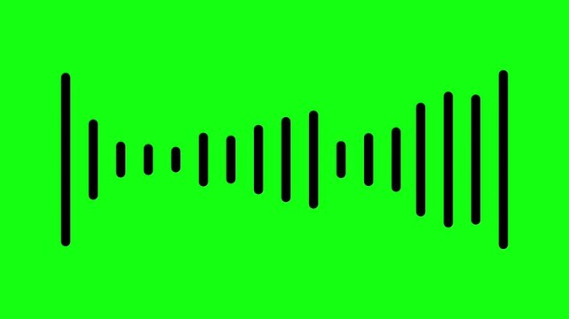 Audio waveform sound wave visualizer graphic template on a green screen background