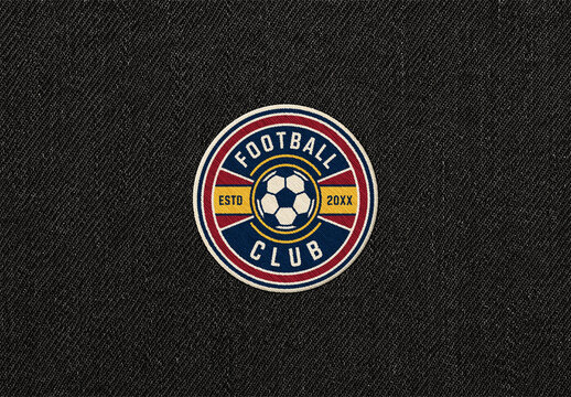 Embroidered Patch Mockup on Black Fabric