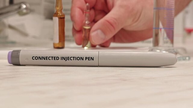 CONNECTED INJECTION PEN digital device that records dose information and can transfer injection data to a compatible application