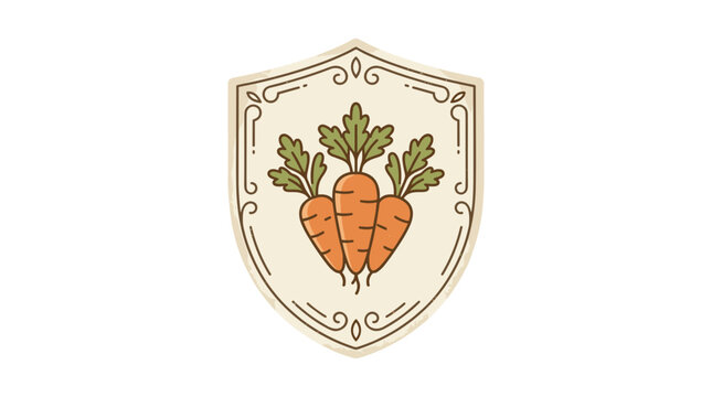 Carrot Crest Emblem Illustration.