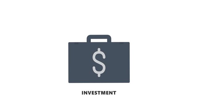 Investment Briefcase Icon on Green Screen