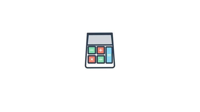 Digital Calculator Finance Icon on Green Screen