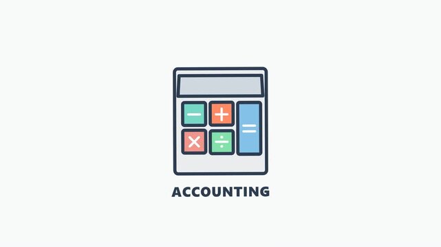 Accounting Calculator Icon on Green Screen