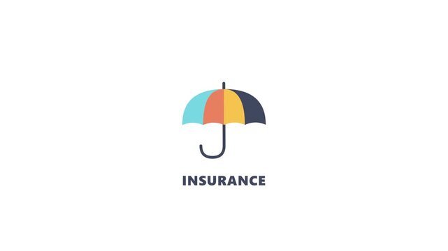 Insurance Protection Umbrella on Green Screen