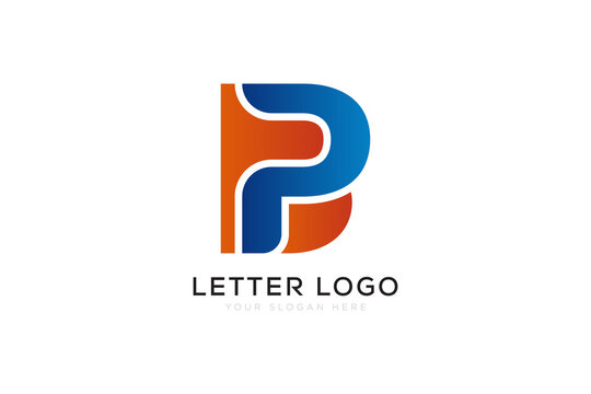 Minimalist BP Letter Mark Logo Vector