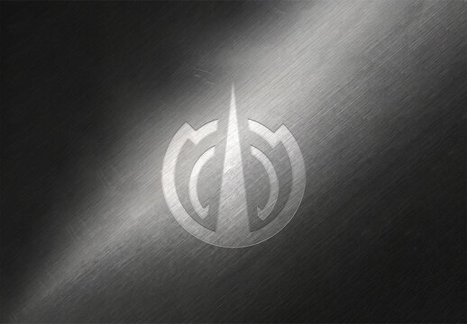 Silver Metal Logo Mockup