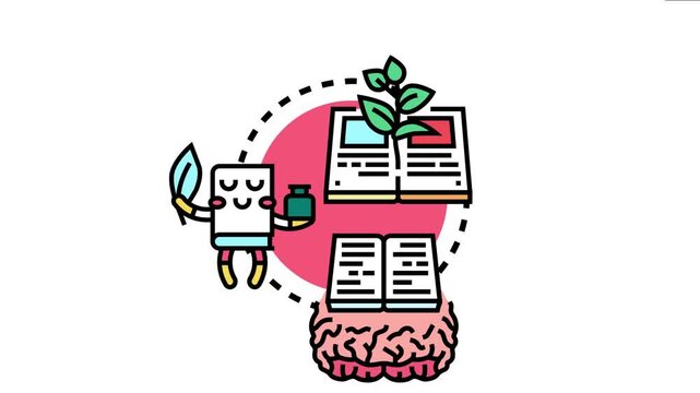 Visualizing the journey of knowledge, books cultivate imagination and intellectual growth, fueling creativity and fostering deep understanding