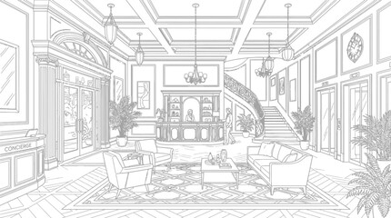 Fototapeta premium sketch of house