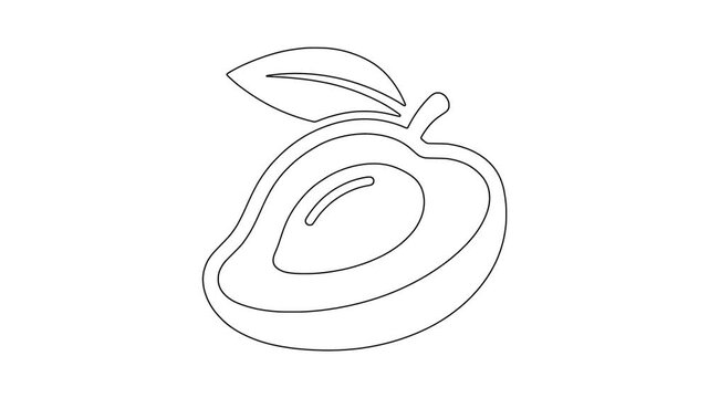 Mango half slice icon animation