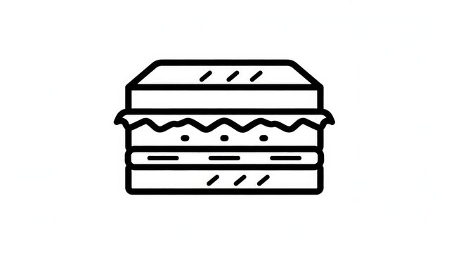 Delicious sandwich linear icon representing fast food lunch snack meal and healthy breakfast vector illustration