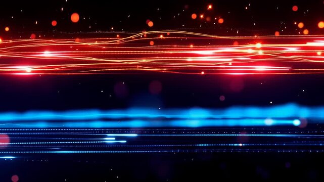 Futuristic Red and Blue Speed Light Streaks