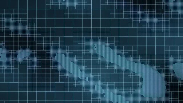 Adaptive Quadtree Subdivision Grid Seamless Loop Abstract Algorithm Data Structure Visualization in deep teal tones