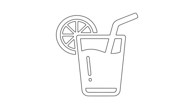 Citrus juice glass icon animation