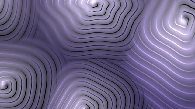 Spiral Growth Hillocks on a Crystal Surface With Rotating Atomic Step Terraces, Seamless Loop in calm violet tones