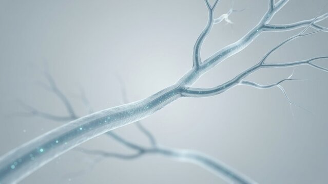 Neuron Illustration, Detailed Biological Cell Structure, Scientific Diagram Featuring Nerve, Biology
