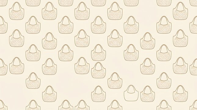 Minimalist tote bag sketch pattern on beige backdrop