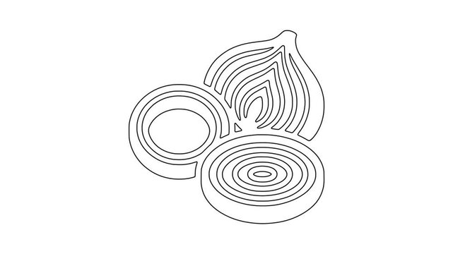 Onion slices icon animation