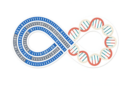 Binary Code DNA Strand Infinity Icon