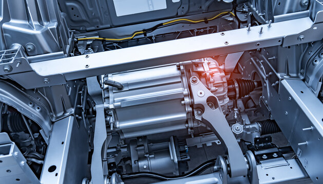 electric system of eco car front engine Automotive part concept