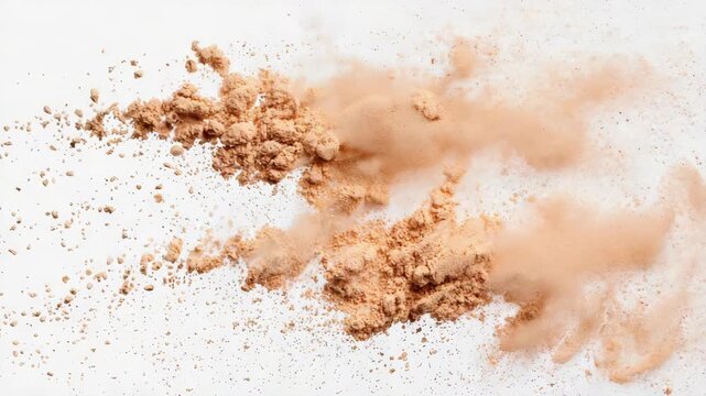 A small cloud of dust and debris rising from a small explosion or impact