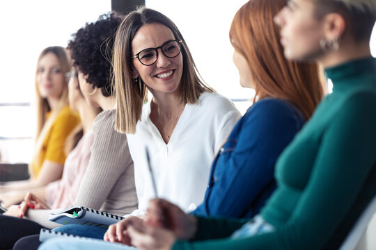 Businesswomen during a training