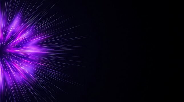 Vibrant purple neon light streaks and digital patterns create a futuristic and energetic background design