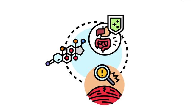 Body defense mechanisms engaging with internal organs, stress response systems, and cellular structures to identify and combat illness, protecting overall health and well being