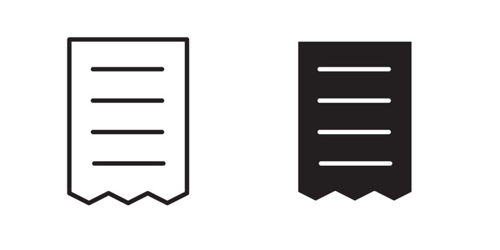 Bill receipt icon line logos kit