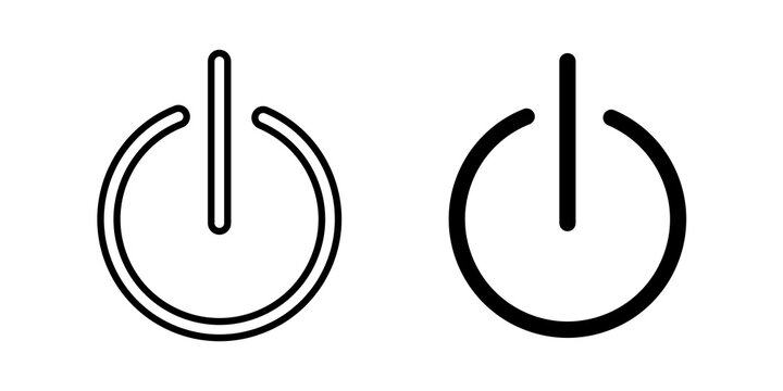 Power button icon line logos kit