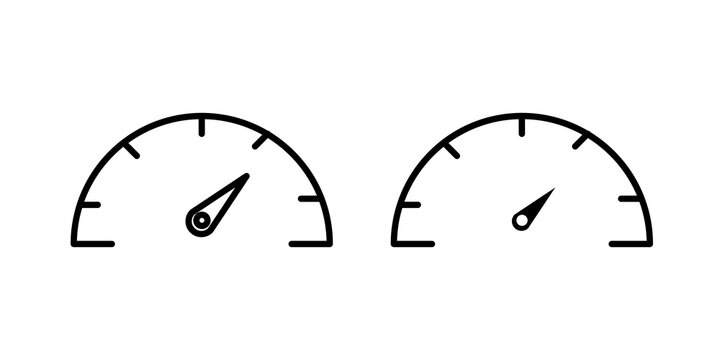 Speedometer icon line logos kit