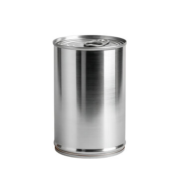 Can food container located in  is isolated on a gray background with no other items around it for a clear view