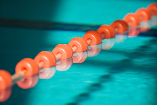 Separation line for swimming line, close-up