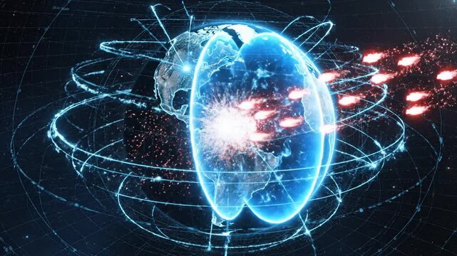 Digital shield protecting earth from incoming celestial projectiles