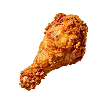 Crispy fried chicken drumstick served in  at a local eatery during lunchtime