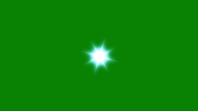 Sparkling star twinkle glitter white cartoon doodle animation, glowing shining stars, magical star with twinkling stars, astrology, elegant twinkle star glitter sparkle animation on green screen.4k