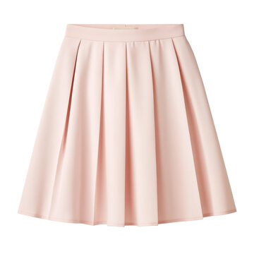 Pink pleated mini skirt displayed clearly against a white background for focus on design and style