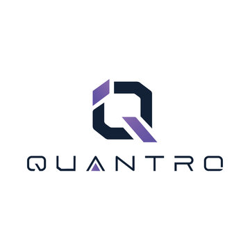Modern tech logo featuring geometric letter Q monogram with purple accents vector