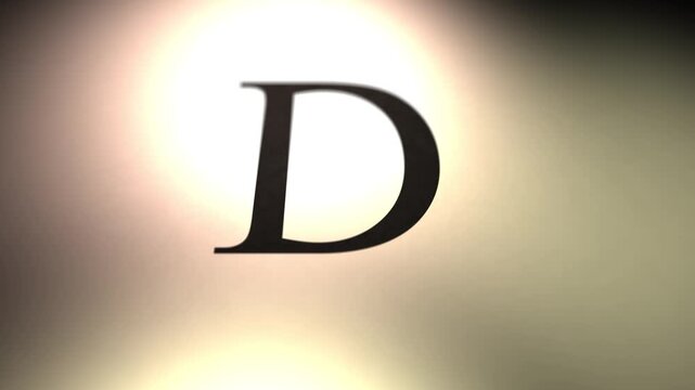 Cinematic Letter Sliding Across Camera - D