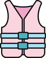 Naklejka premium Pink life vest offering essential personal flotation for water safety
