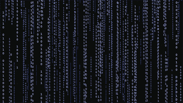 Matrix Rain Grayscale Data Stream