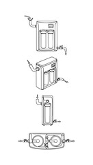 Fototapeta premium Creative portable power banks and digital device chargers gracefully drawn with doodle line art