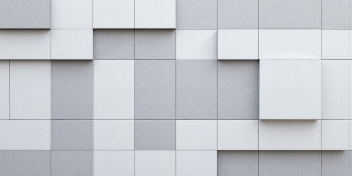 Abstract Grey White Geometric Blocks Background Subtle Light Texture Minimalist Wall Background composed of interlocking geometric blocks or panels in