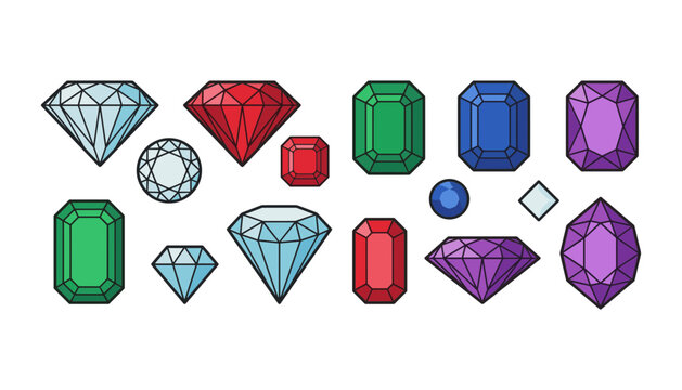 Assorted Gemstones Collection with Various Shapes and Vibrant Colors