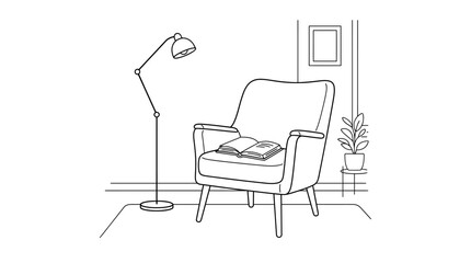 Fototapeta premium Chair_with_book_and_lamp_202608200027 [Converted]