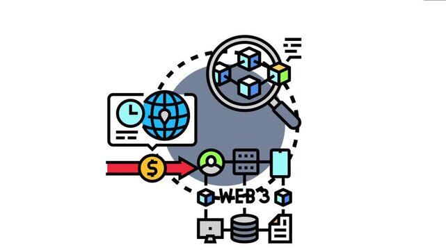 Blockchain nft post online network concept visualizing decentralized digital asset management, secure data transactions, and global web3 technology development, creating value in the future internet