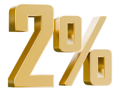 Matte gold 20 percent sign 3D render