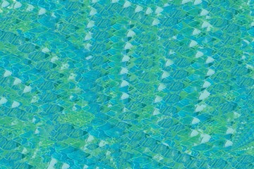 Abstract Turquoise and Aqua Green Mosaic Geometric Texture Background © Predrag