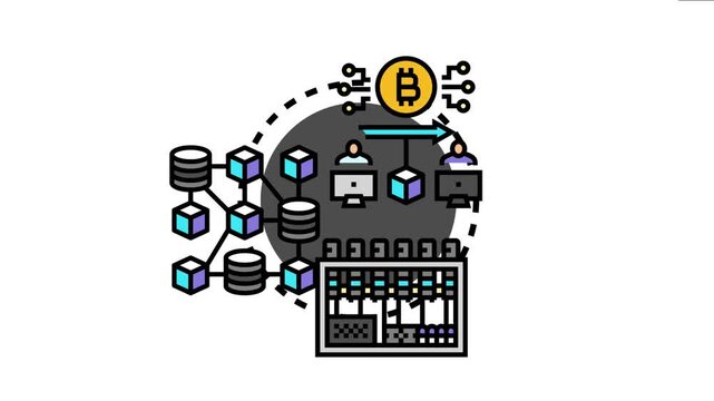 Blockchain mining hijack representing unauthorized access and control over cryptocurrency mining operations, leading to stolen digital assets and compromised network security