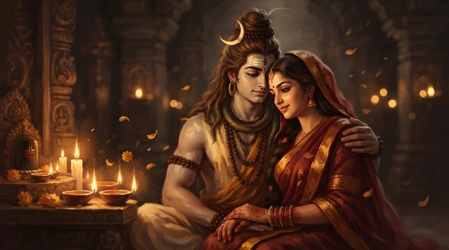 Divine couple in temple