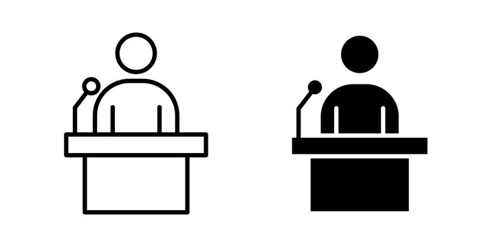 Public speaker icon simple symbols bundle